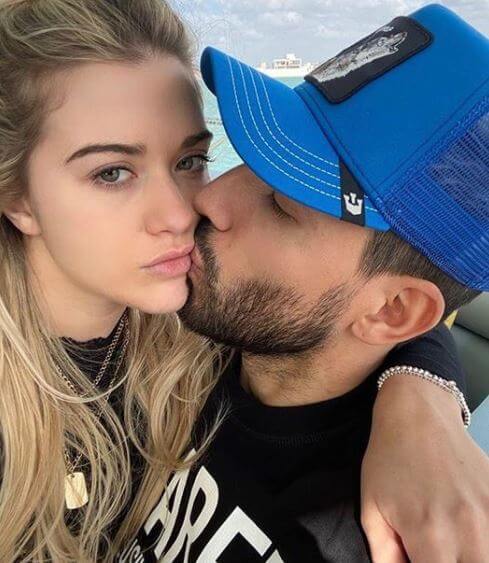 Leonel del Castillo's son, Sergio Aguero with his girlfriend, Sofia Calzetti.